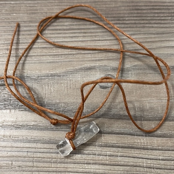 Natural Clear Quartz Cylinder Necklace - Picture 8 of 14